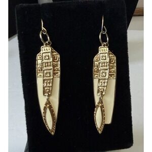 Vintage Edgar Berebi Earrings Enamel Drop Earrings Gold‎ Tone Wire
